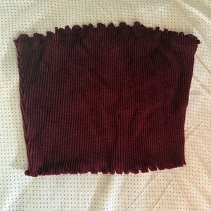 Better Be Burgundy Ribbed Crop Top